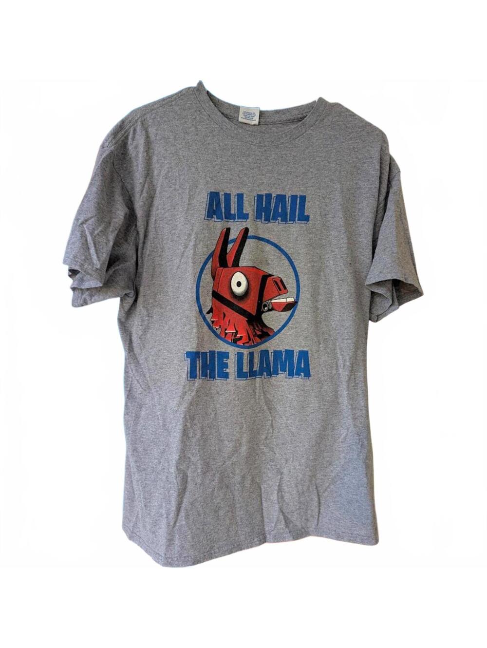Fortnite All Hail The Llama Graphic T-Shirt Delta Pro Weight Mens L 21.5x28.5